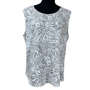 G.H. Bass & Co. Gray White 100% Cotton Sleeveless Tank Top Size XXL